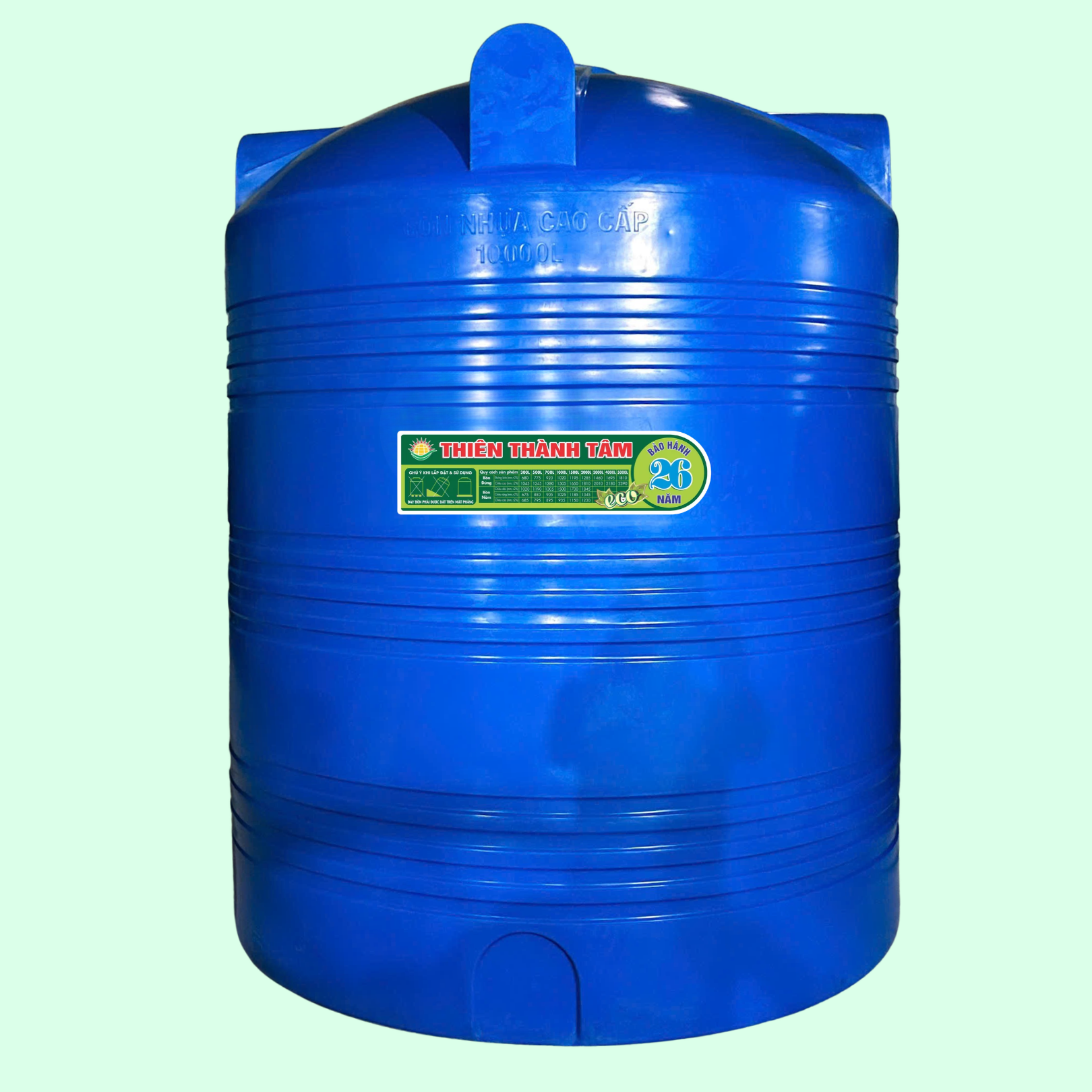 Bồn nước nhựa 10.000L Đứng 2820 x 2220mm
